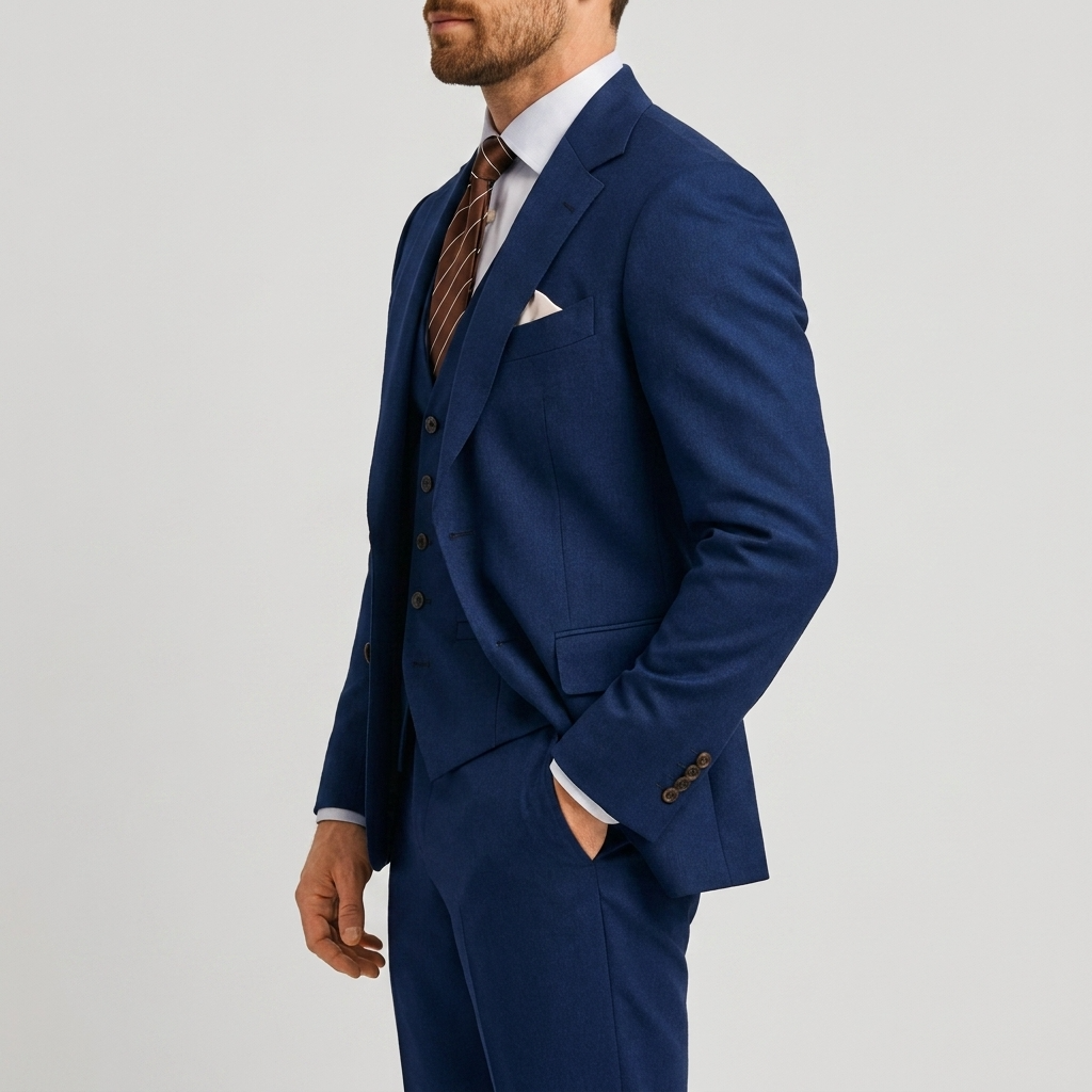 Three-Piece Tailored Blazer Waistcoat Pants Suit for Men | Formal Occasion