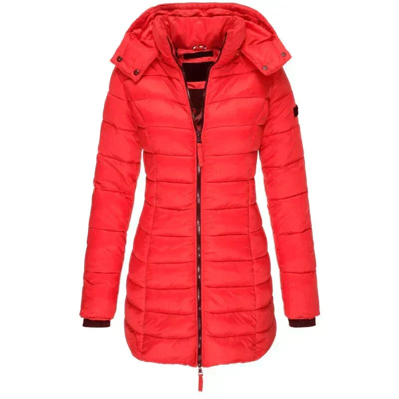 Women's Winter Jacket | Quilted with Detachable Hood