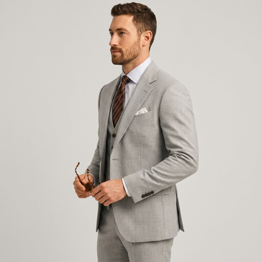 Three-Piece Tailored Blazer Waistcoat Pants Suit for Men | Formal Occasion