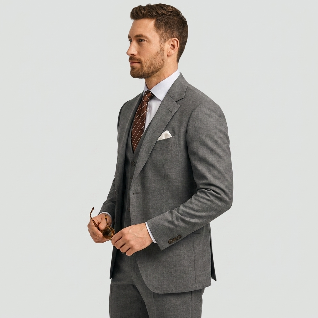 Three-Piece Tailored Blazer Waistcoat Pants Suit for Men | Formal Occasion