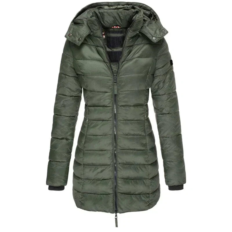 Women's Winter Jacket | Quilted with Detachable Hood