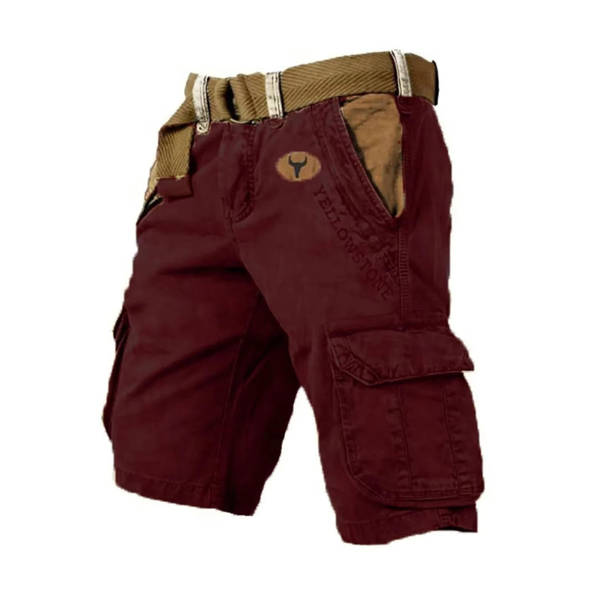 Washed Cargo Shorts with Relaxed Utility Fit for Men Summer Outdoor Wear