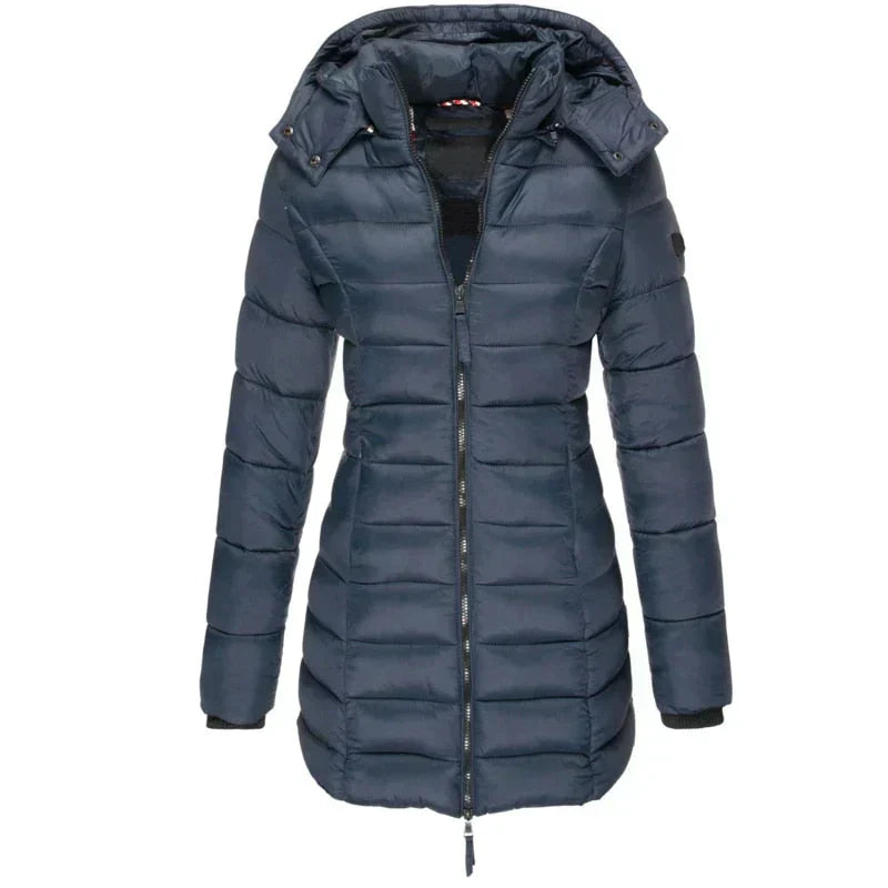 Women's Winter Jacket | Quilted with Detachable Hood