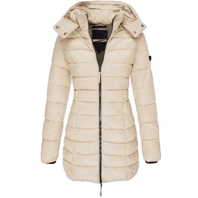 Women's Winter Jacket | Quilted with Detachable Hood
