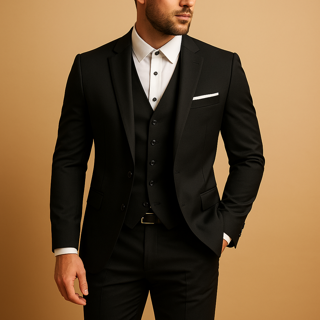 Three-Piece Slim Fit Suit for Men | Blazer Waistcoat and Trousers