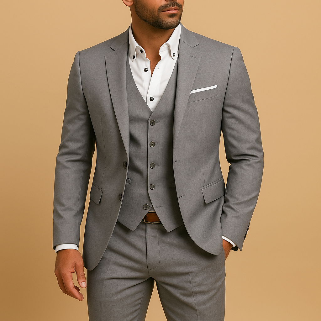 Three-Piece Slim Fit Suit for Men | Blazer Waistcoat and Trousers