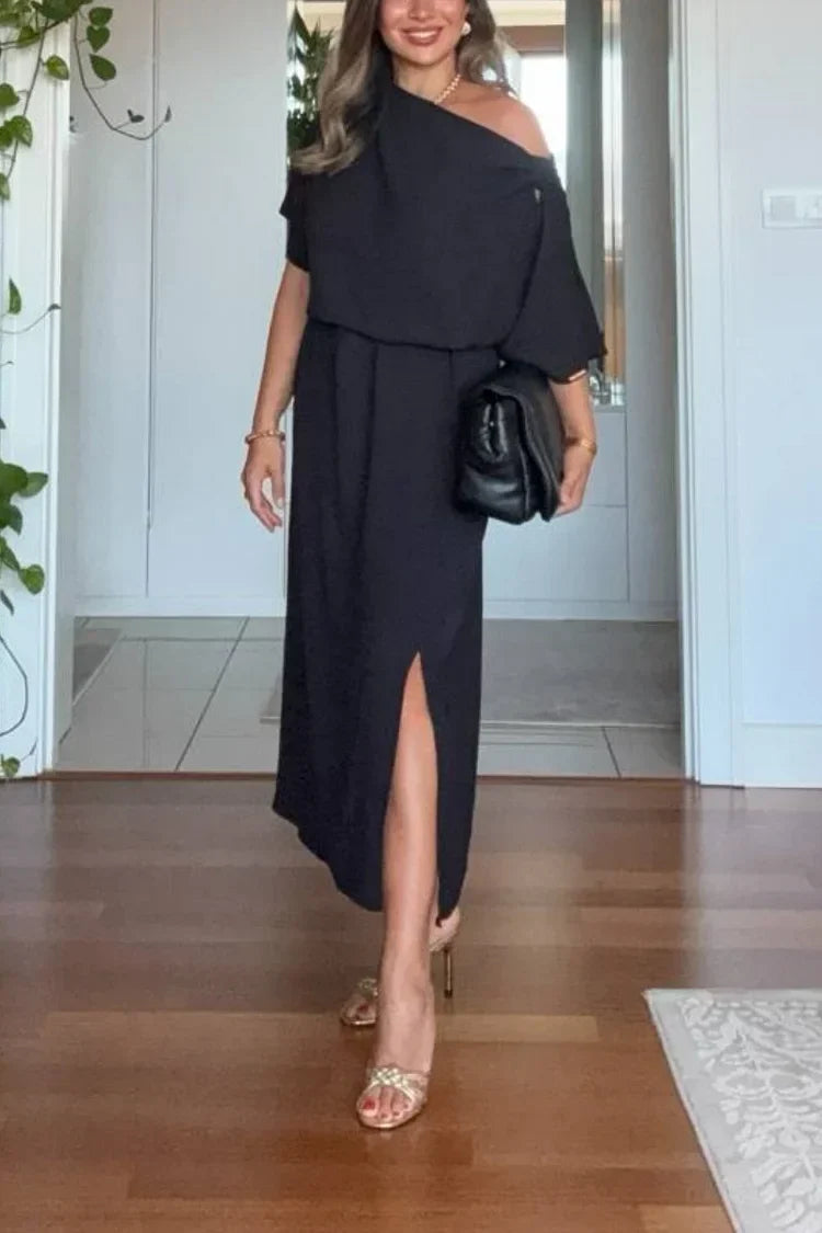 Asymmetric One-Shoulder Maxi Dress for Women