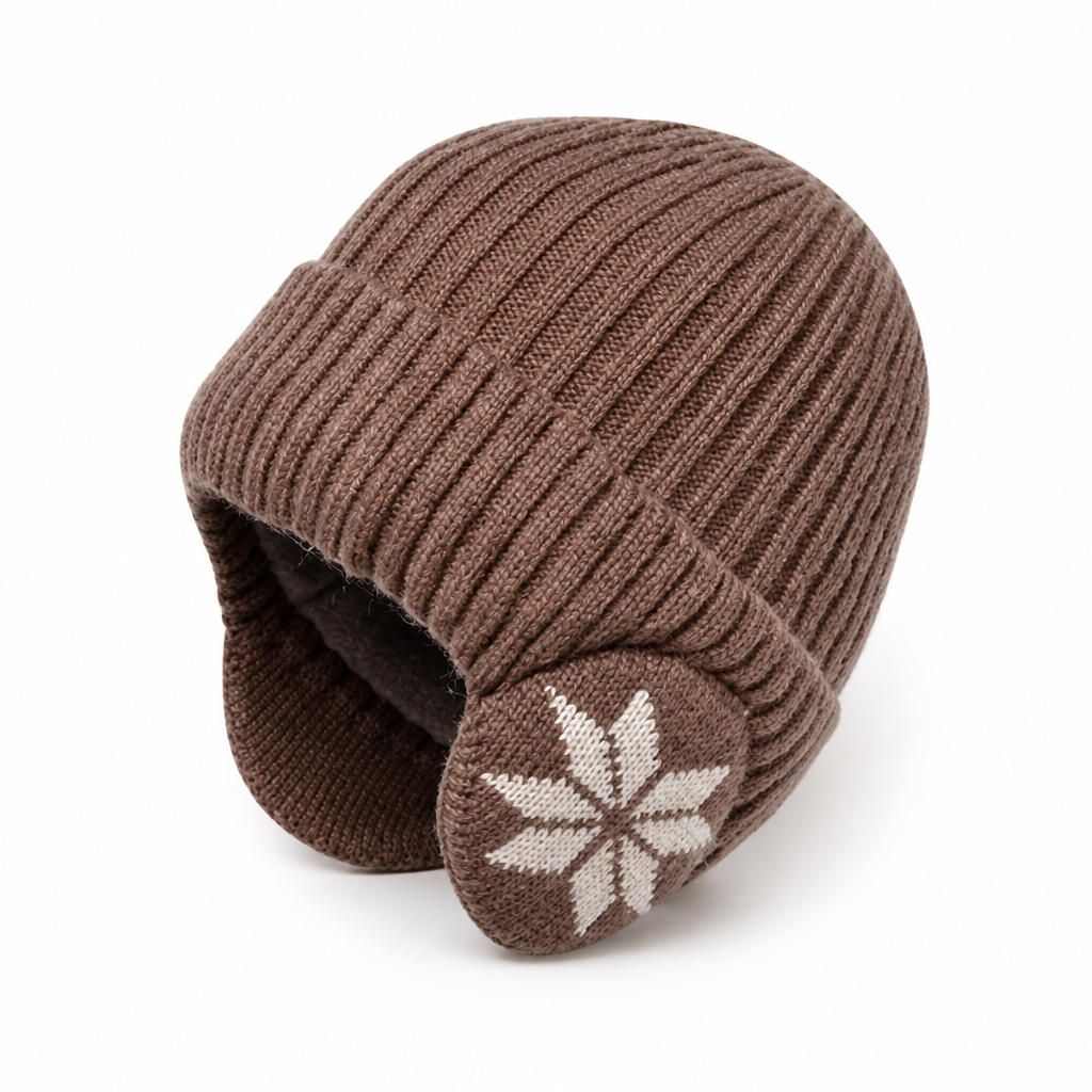 Fleece Lined Ribbed Knit Winter Beanie with Ear Flaps for Men | Stretch Fit