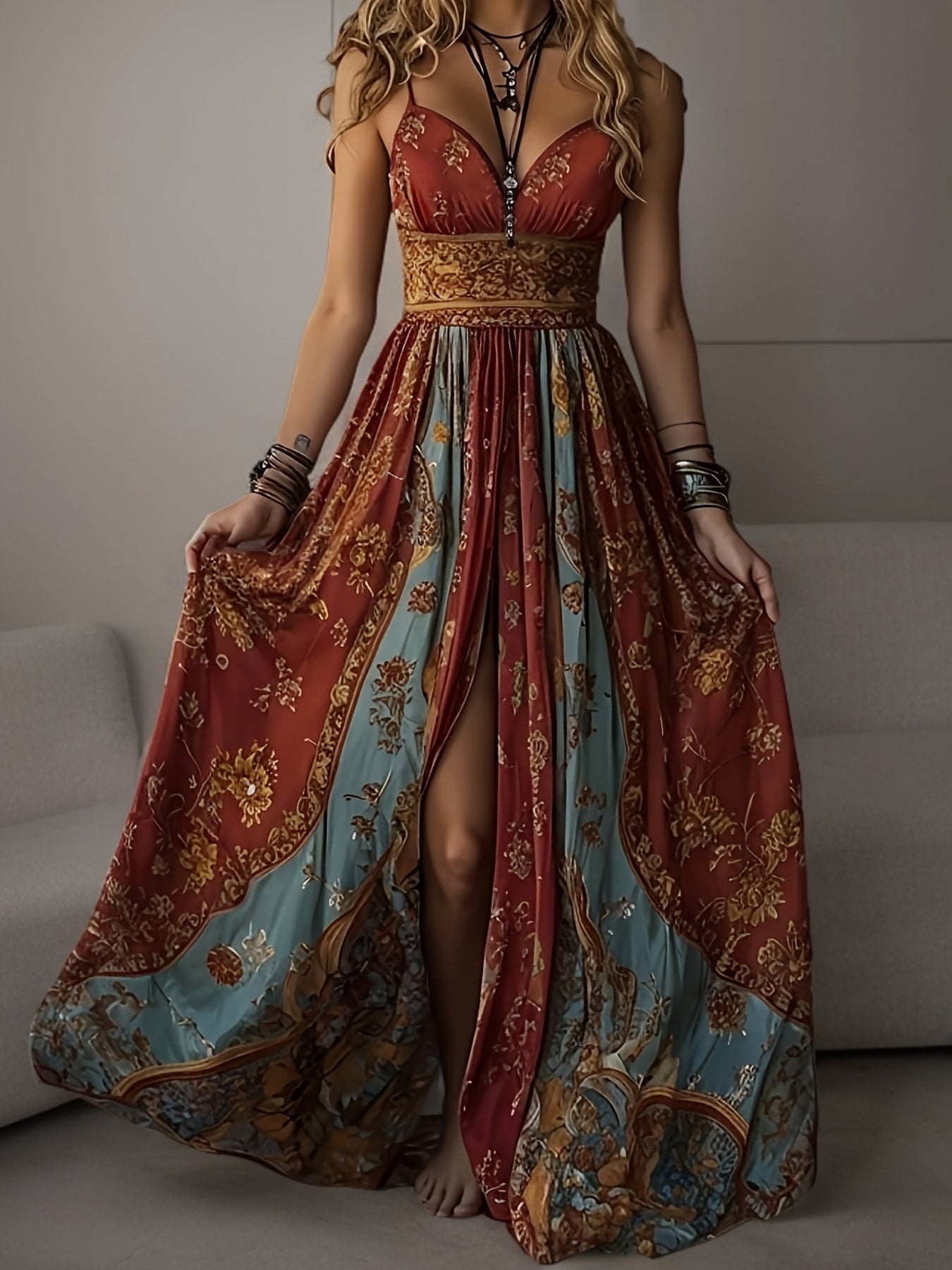 Floral Print Maxi Dress for Women | Beach and Holiday Wear