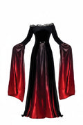 Black Ombré Lace Trumpet Vampire Queen Dress for Women | Halloween Costume