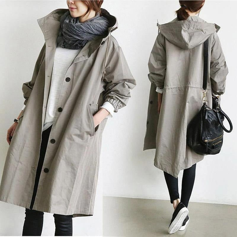 Water Repellent Regular Fit Adjustable Trench Coat for Women | Rainwear