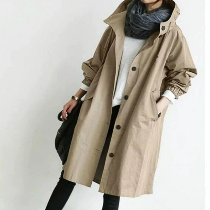 Water Repellent Regular Fit Adjustable Trench Coat for Women | Rainwear