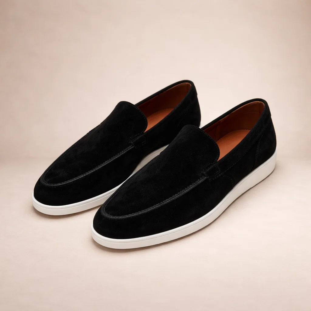 Suede Slip-On Loafers for Men Regular Fit Low Shaft