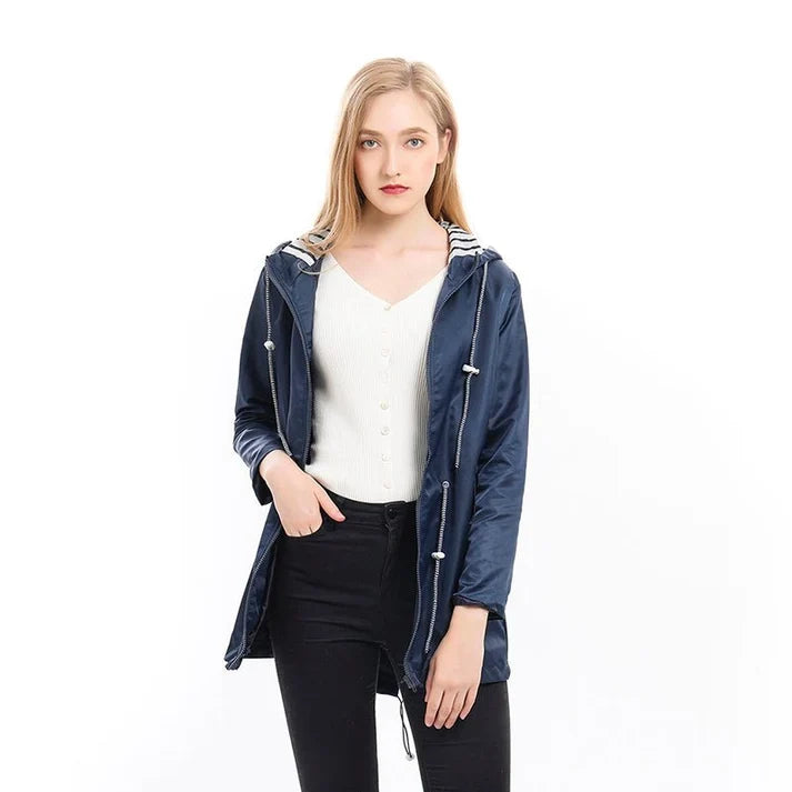 Lightweight Hooded Raincoat for Women | Year Round Wet Weather Outerwear