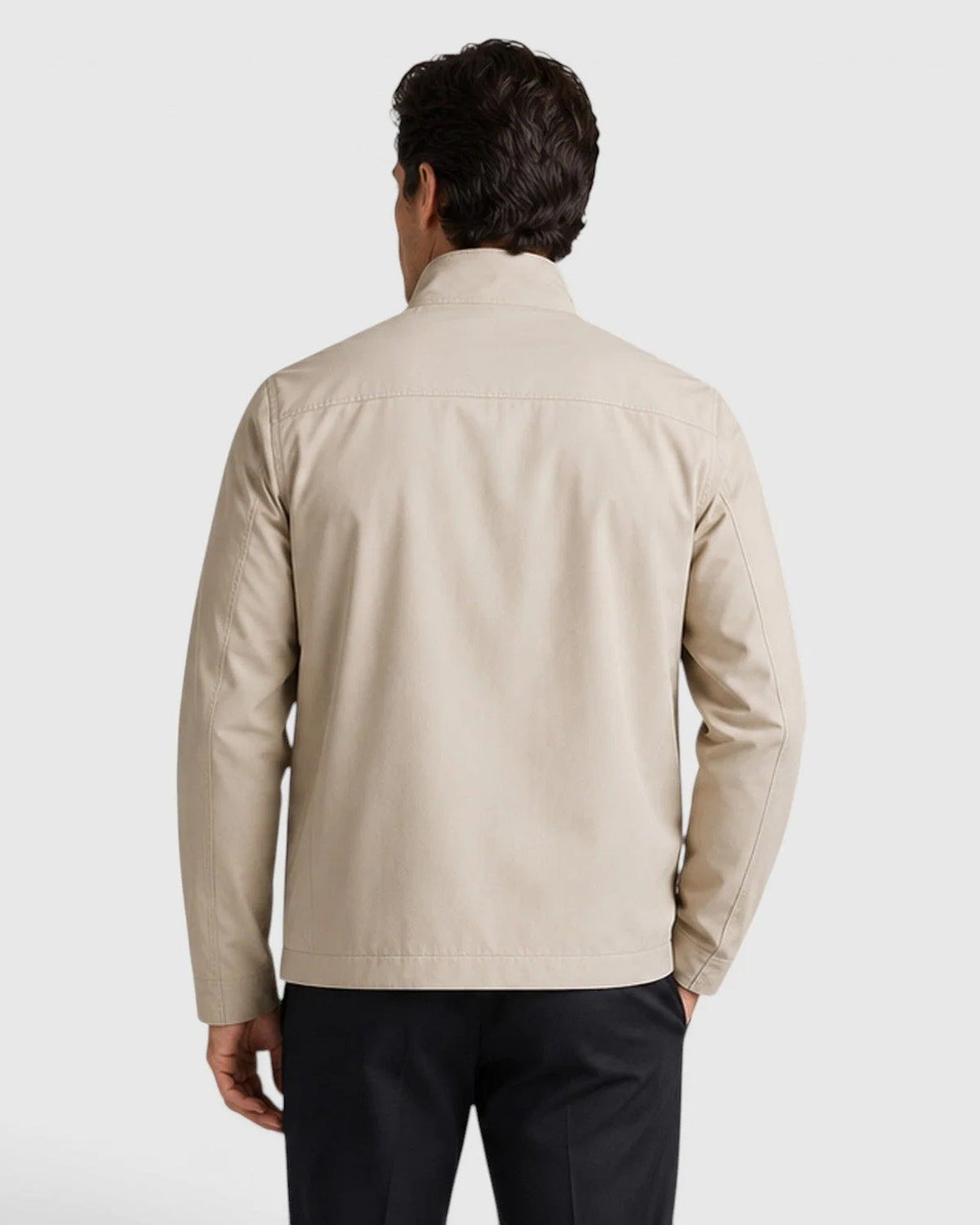 Woven Textured Zip Front Tailored Jacket for Men | Business Casual