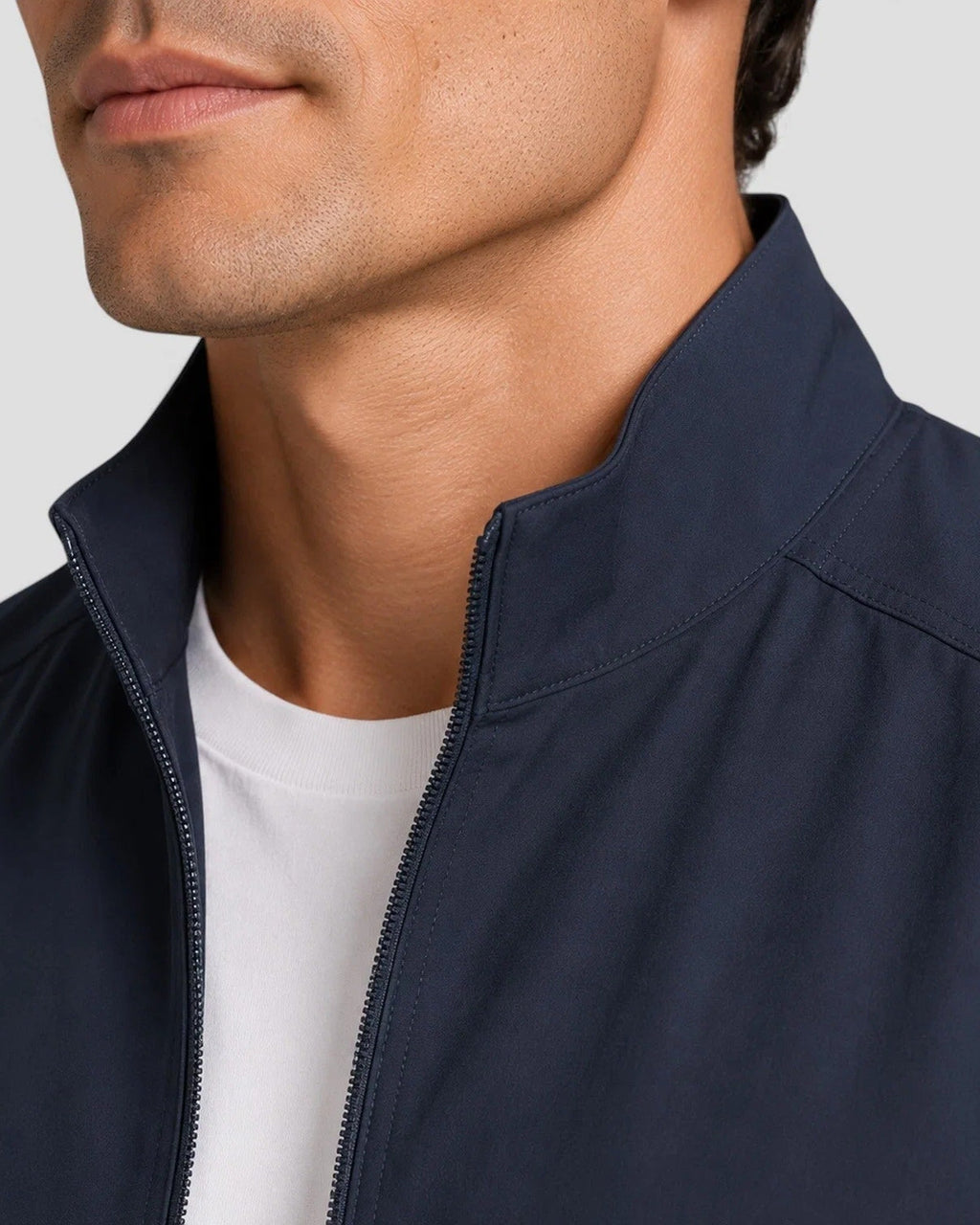 Woven Textured Zip Front Tailored Jacket for Men | Business Casual