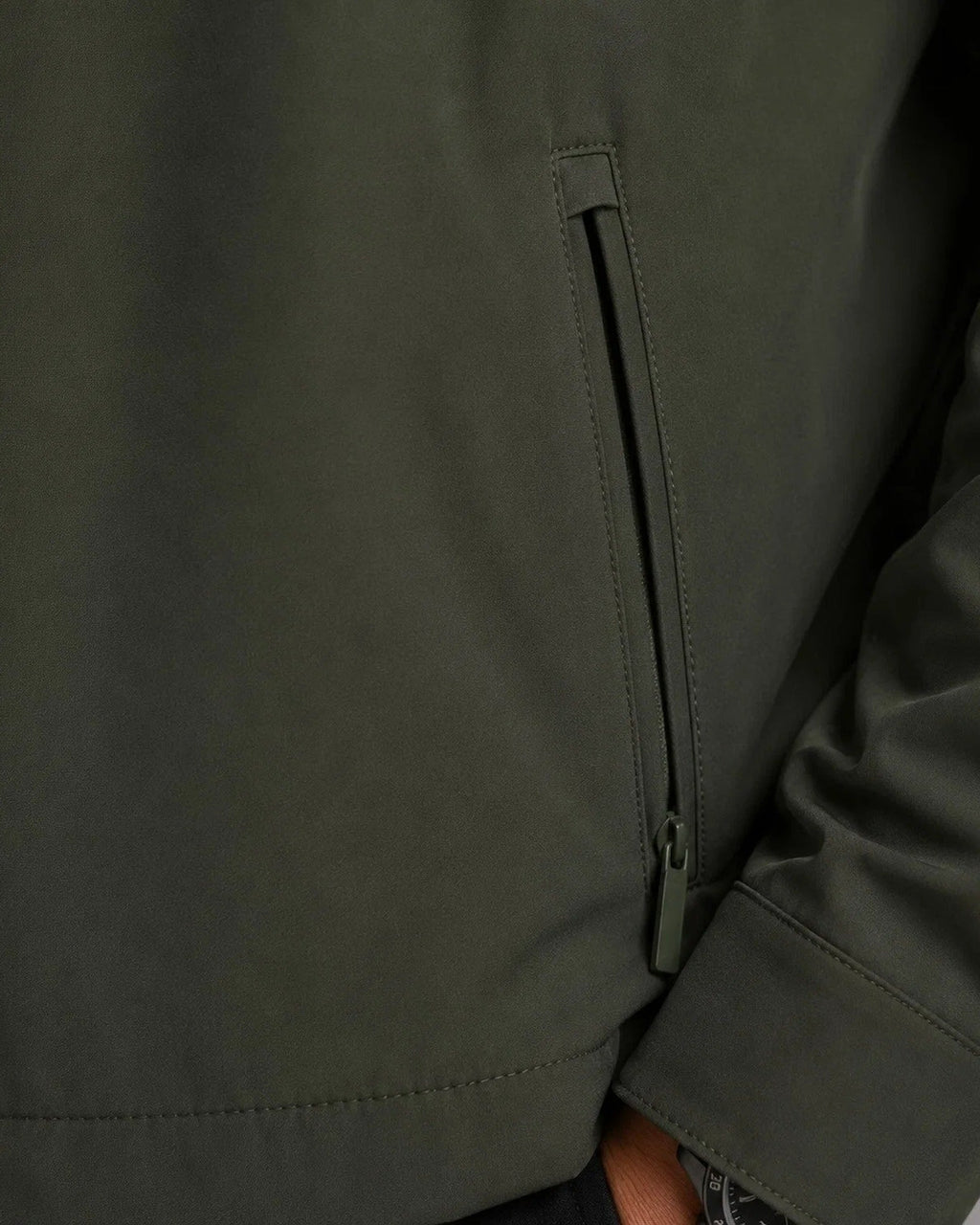 Woven Textured Zip Front Tailored Jacket for Men | Business Casual