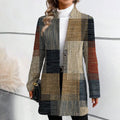 Multicolor Patterned Tailored Blazer Coat for Women | Waist Silhouette
