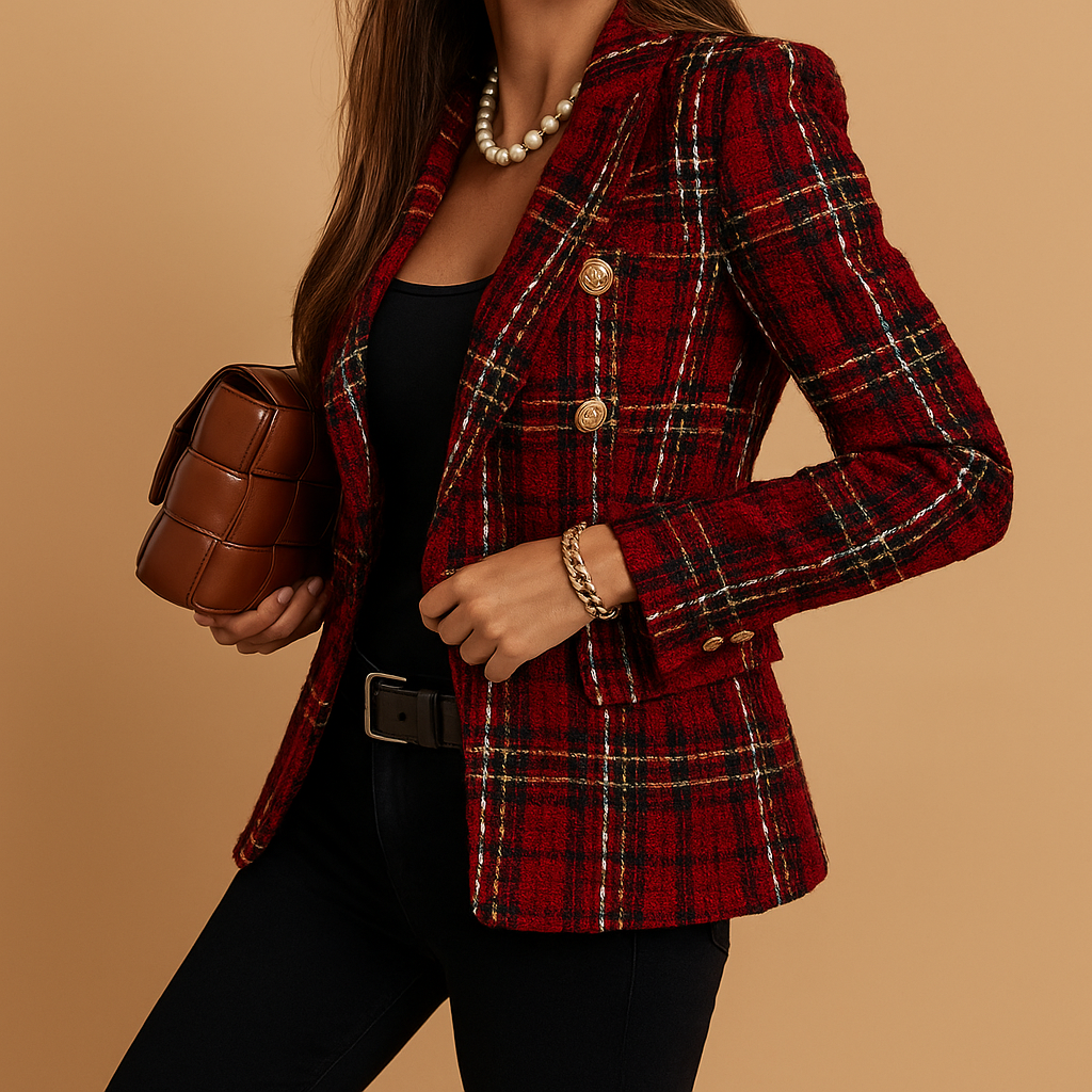 Women's Blazer | Double-Breasted Closure with Long Sleeves