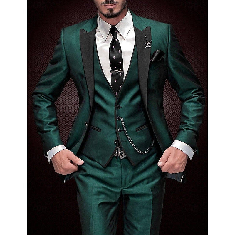 Three Piece Tailored Blazer Vest Pants Suit Set for Men | Formal Occasion