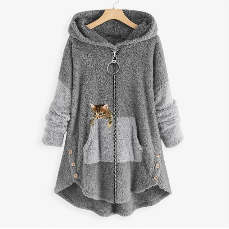 Plush Relaxed Fit Long Sleeve Pullover Hoodie for Women | Winter Collection
