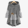 Plush Relaxed Fit Long Sleeve Pullover Hoodie for Women | Winter Collection