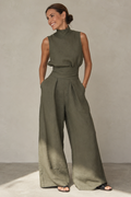 Sleeveless Wide Leg Two-Piece Set for Women | Summer Holiday