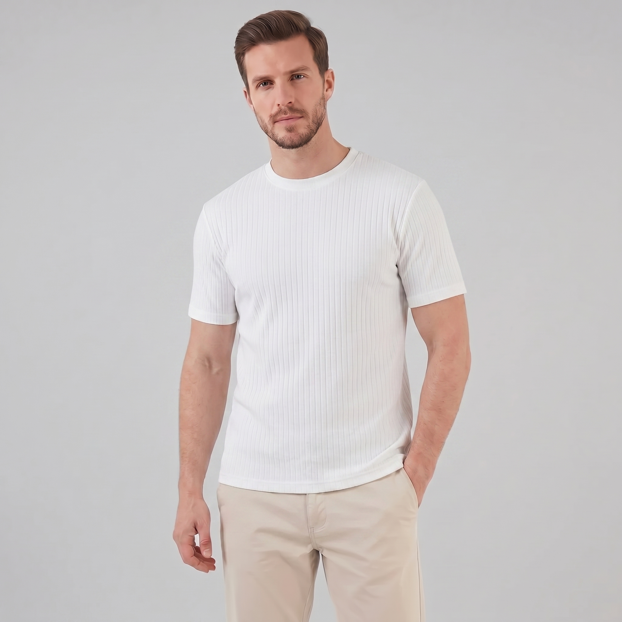Slim Fit Long Sleeve Henley Shirt for Men
