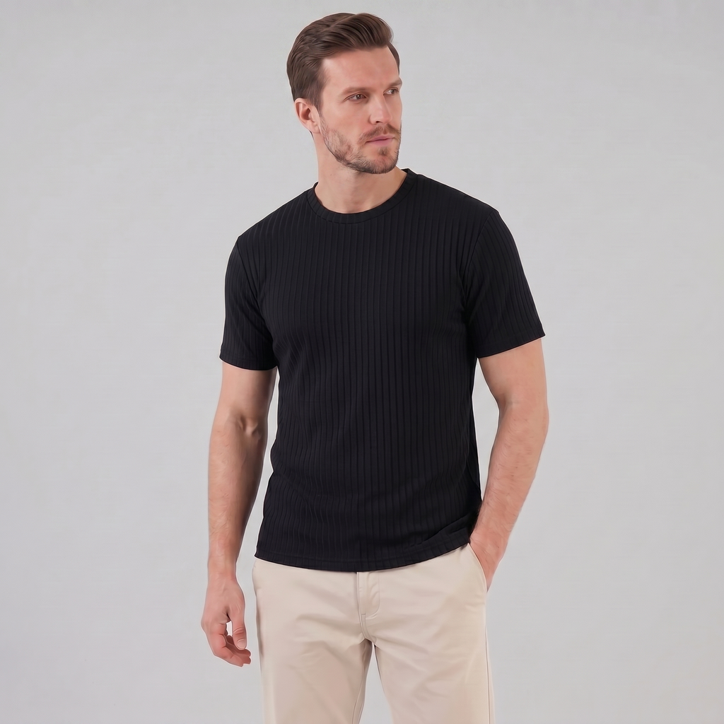 Slim Fit Long Sleeve Henley Shirt for Men