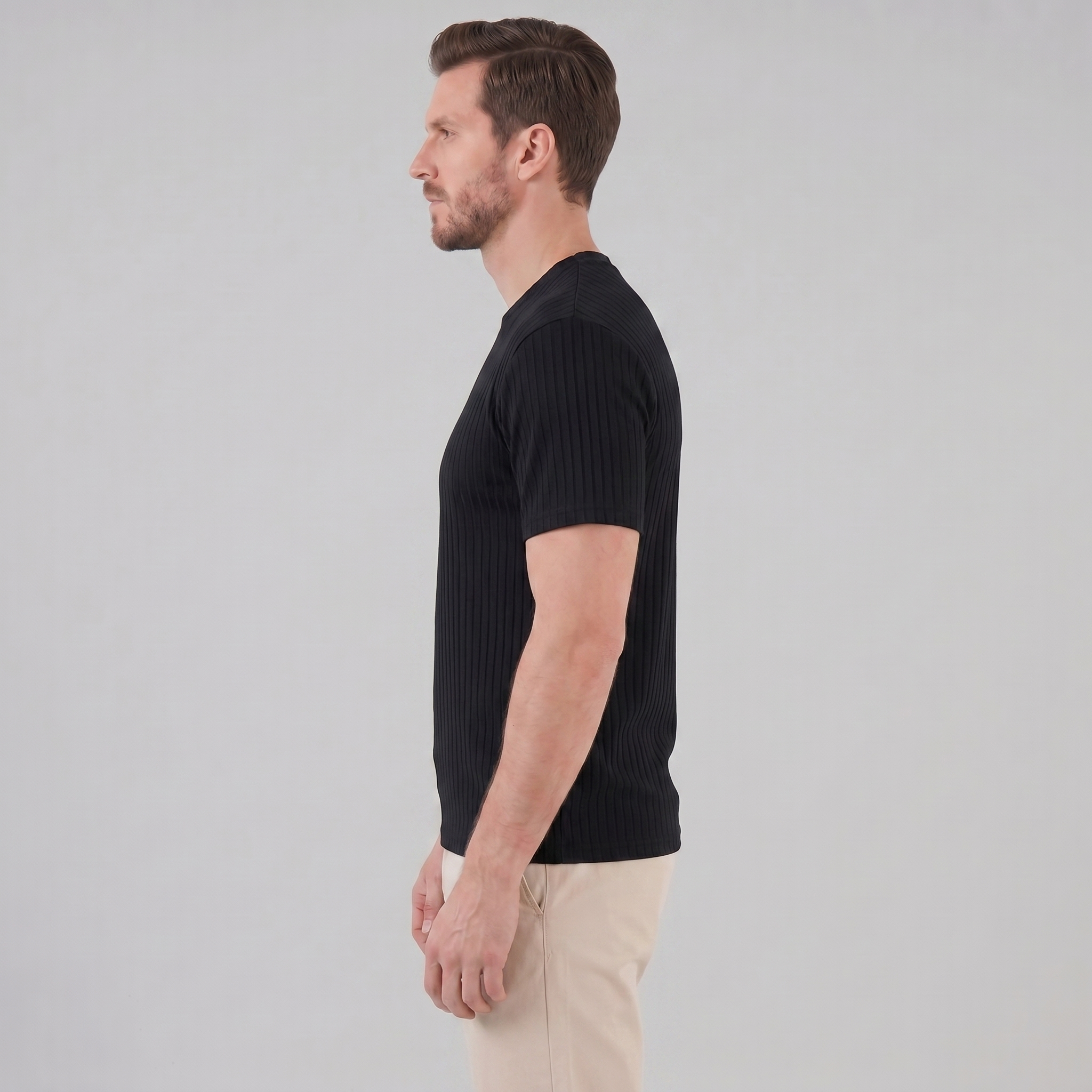 Slim Fit Long Sleeve Henley Shirt for Men