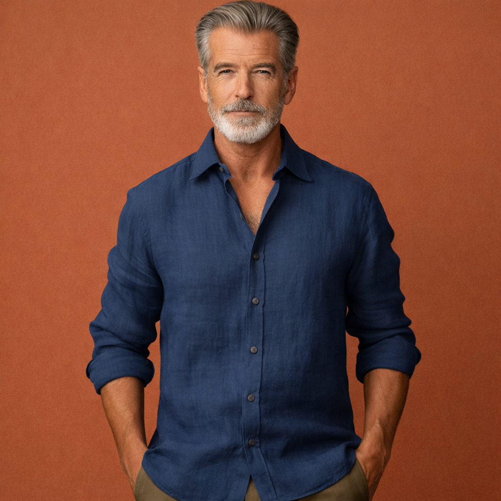 Long Sleeve Relaxed Fit Casual Summer Shirt for Men