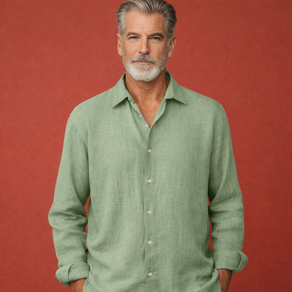Long Sleeve Relaxed Fit Casual Summer Shirt for Men