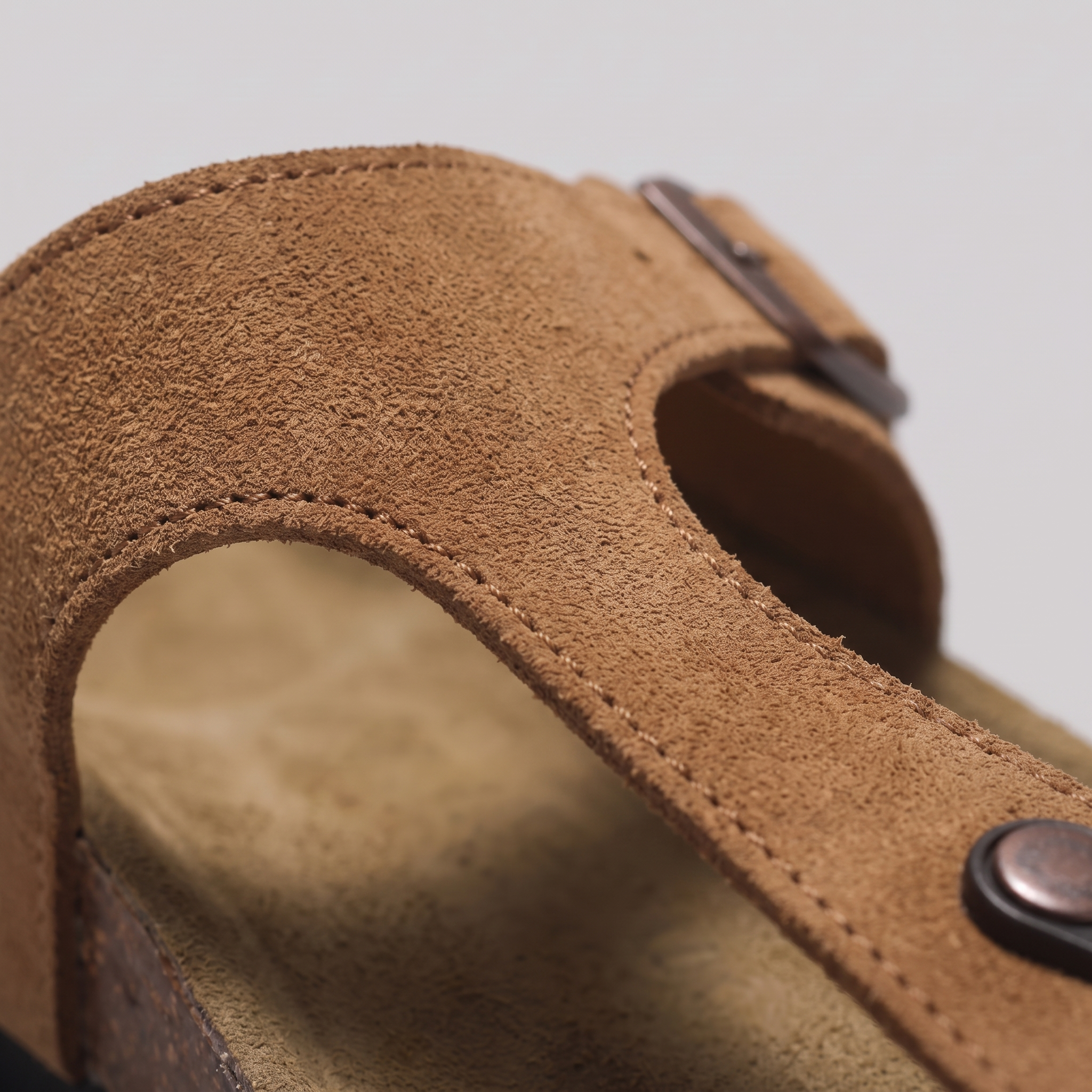 Men's Suede-Effect Buckle Sandals with Cork Footbed for Men