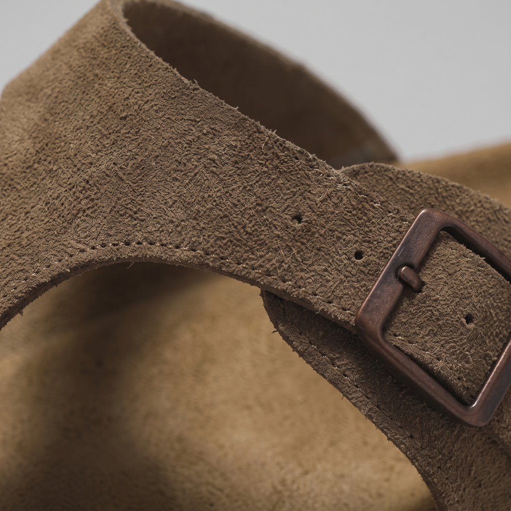 Men's Suede-Effect Buckle Sandals with Cork Footbed for Men