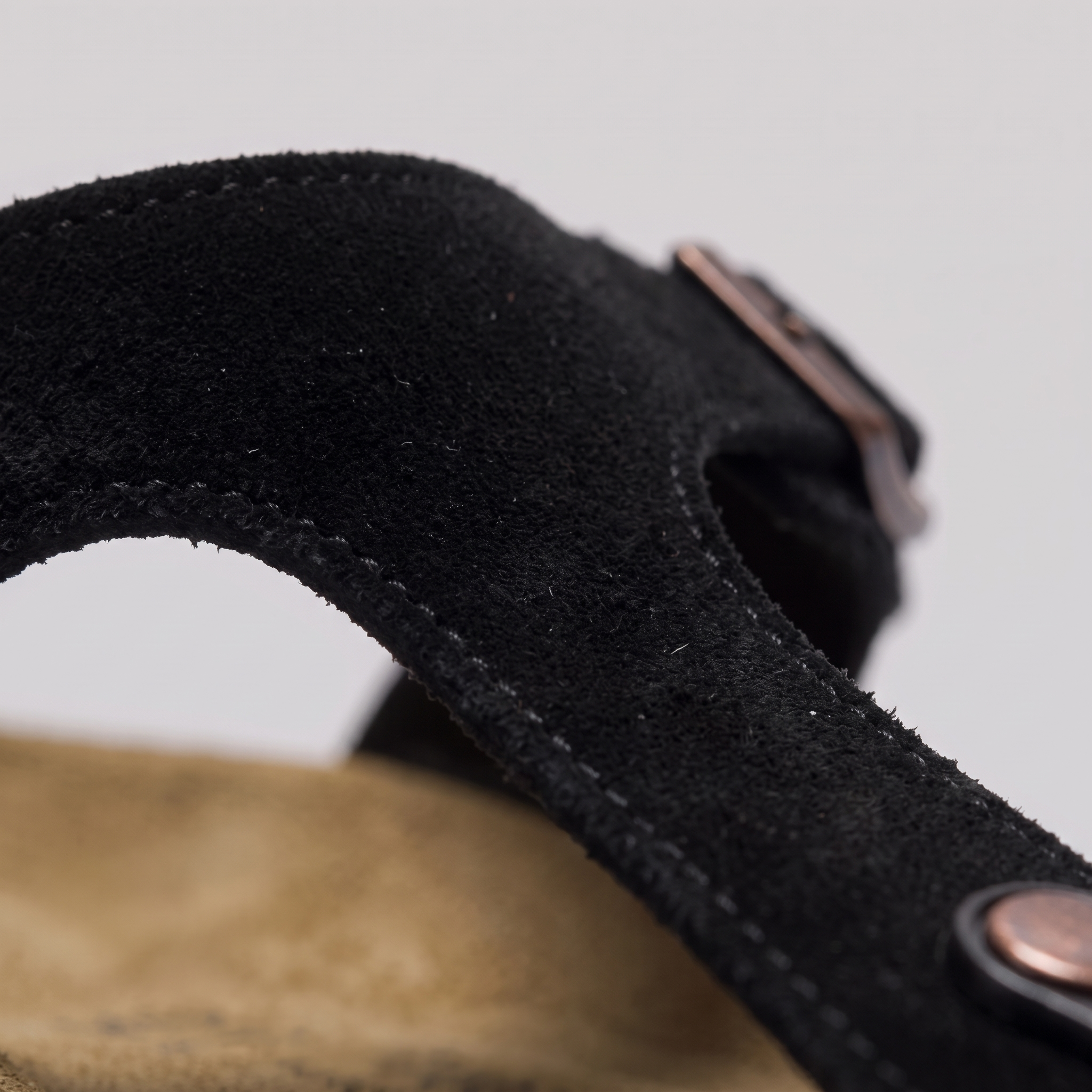 Men's Suede-Effect Buckle Sandals with Cork Footbed for Men