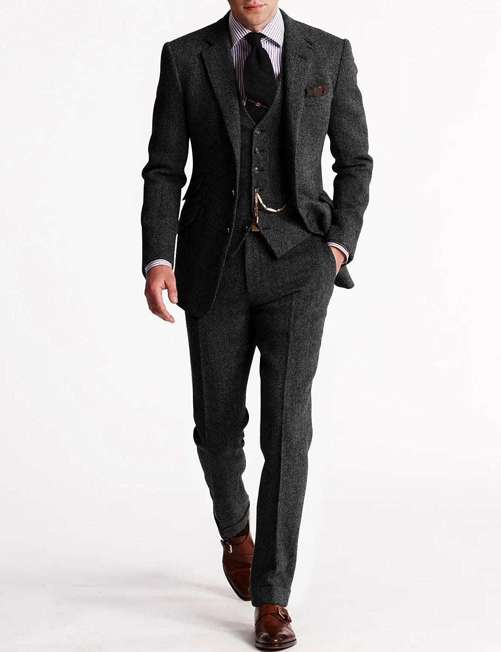 Slim Fit Tailored Blazer and Pants Two Piece Set for Men | Business Wear
