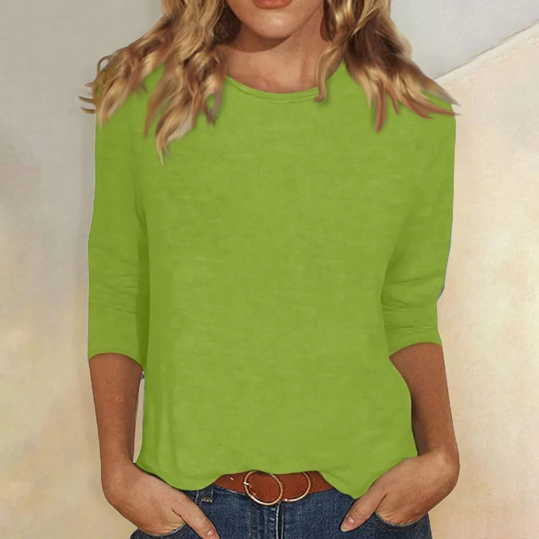 Women's Crew Neck Three Quarter Sleeve Top