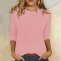 Women's Crew Neck Three Quarter Sleeve Top
