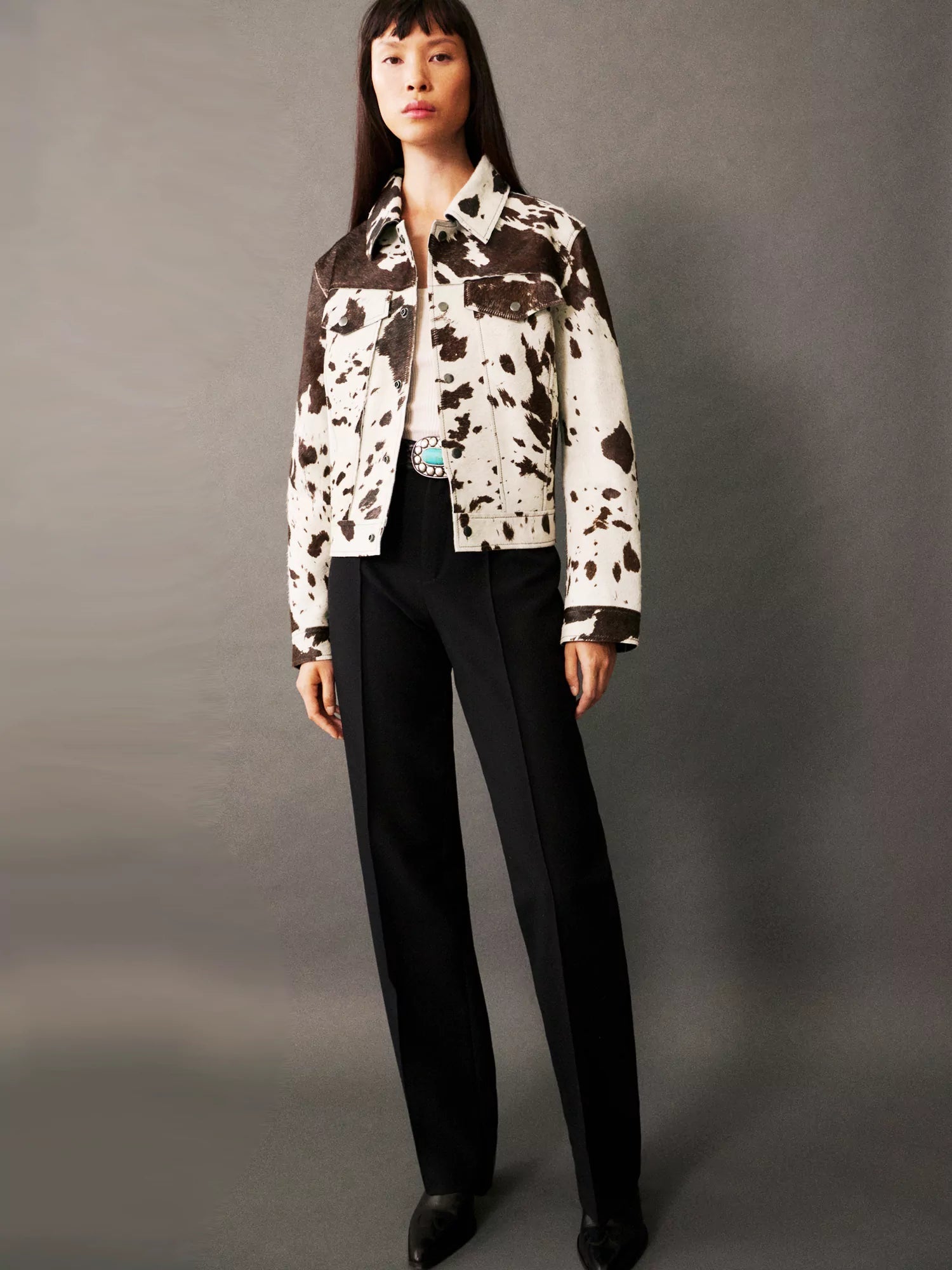 Women's Jacket | Simple Cut with Shirt Collar and Print