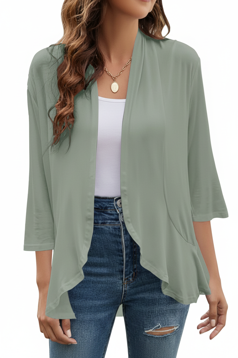 Lightweight Open Front Cover Up for Women | Summer Layering Cardigan