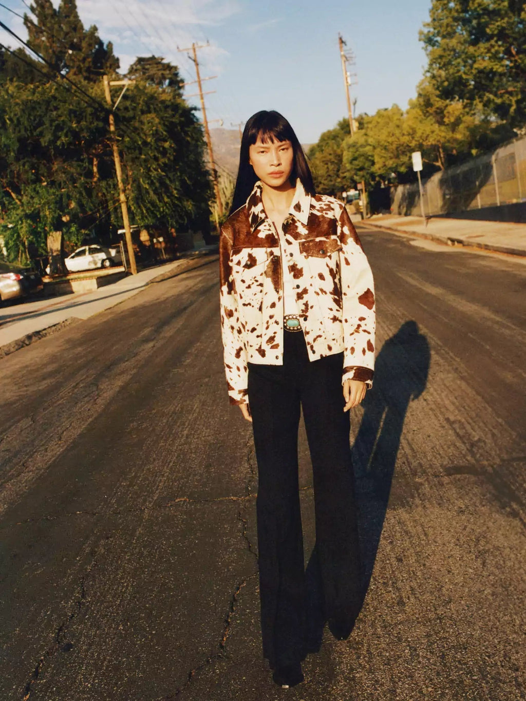 Women's Jacket | Simple Cut with Shirt Collar and Print