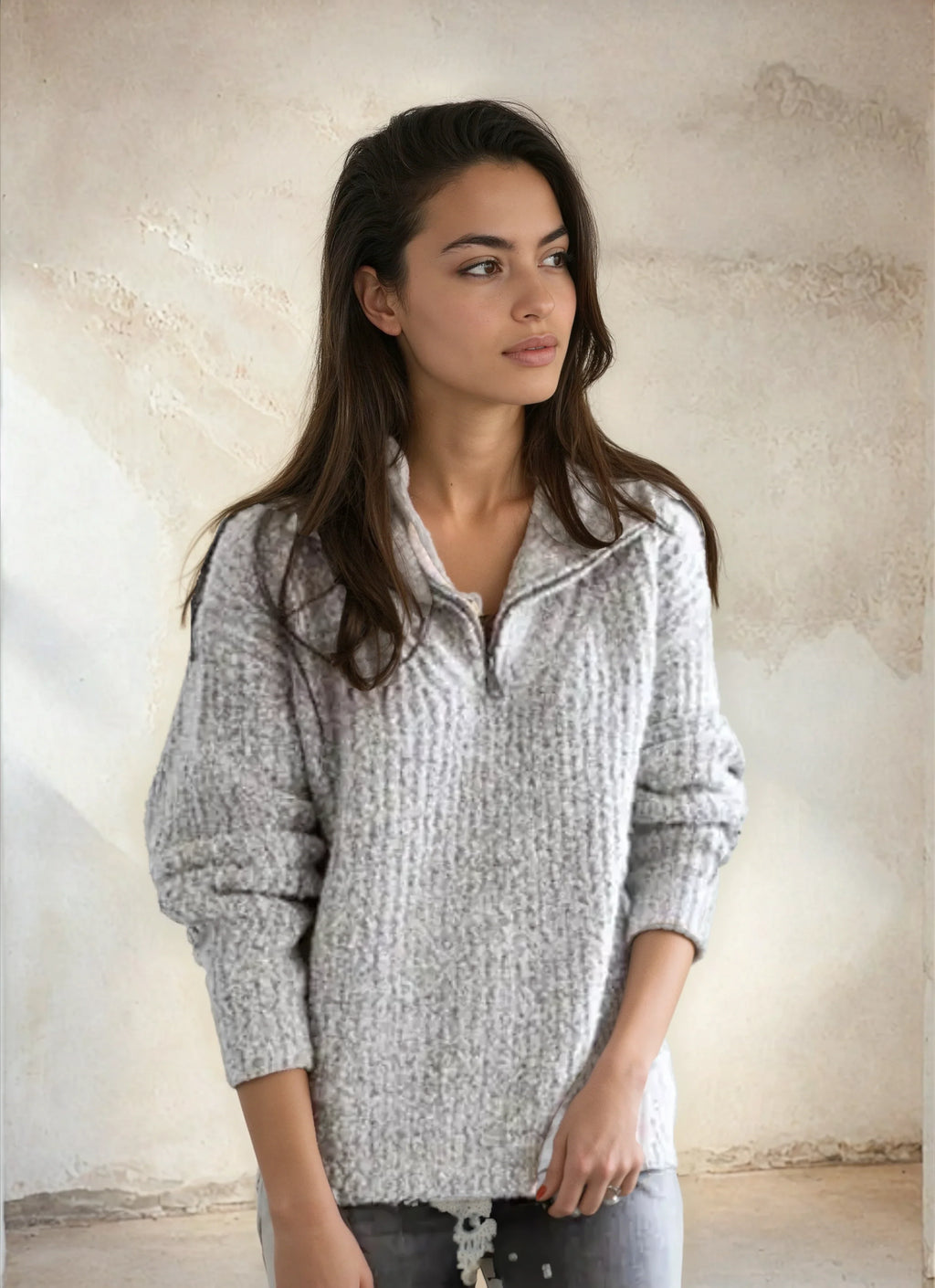 Adrianna™ Chic Half-Zip Sweater Women