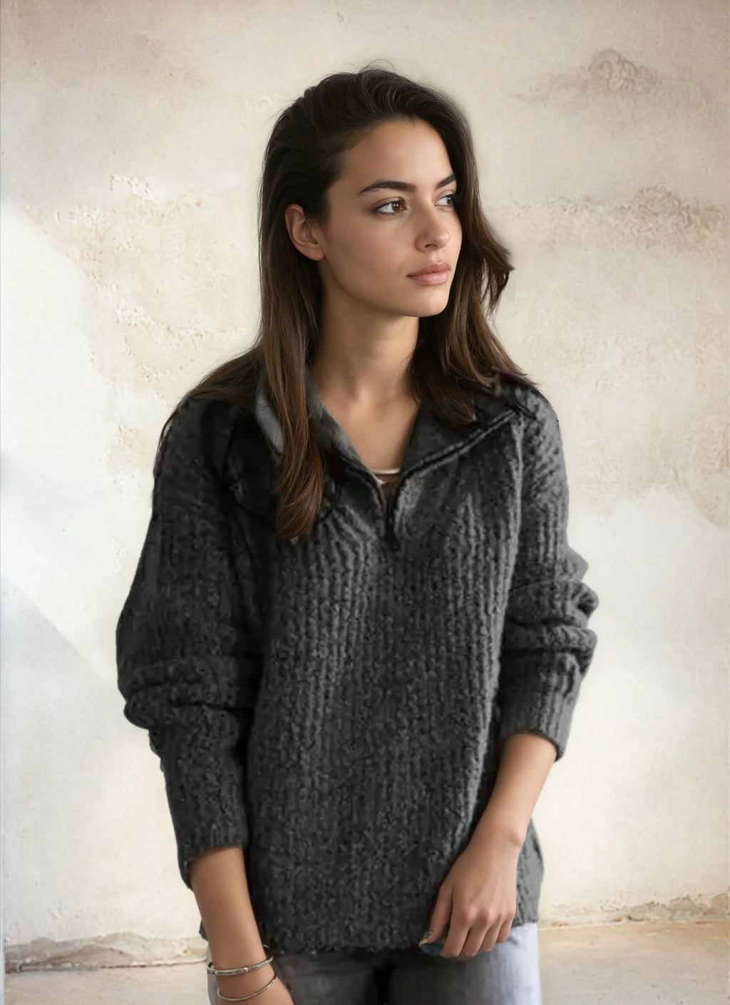 Adrianna™ Chic Half-Zip Sweater Women