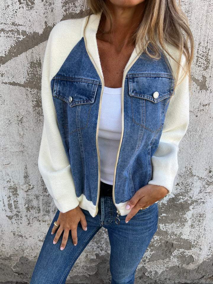 Women's Jacket | V Neck with Zipper Closure