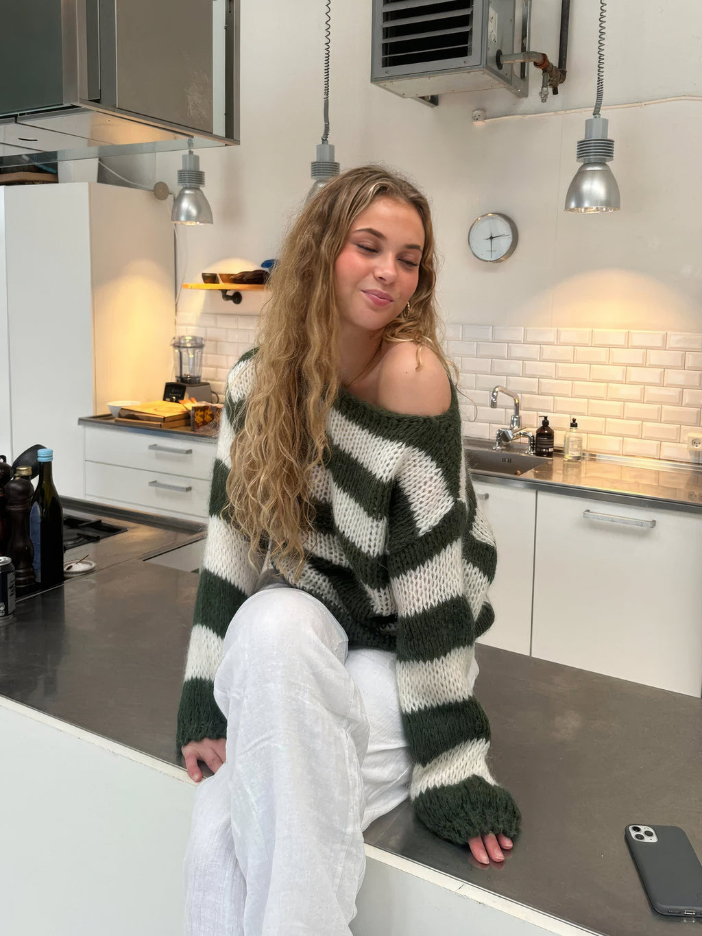 Warm Striped Women's Sweater