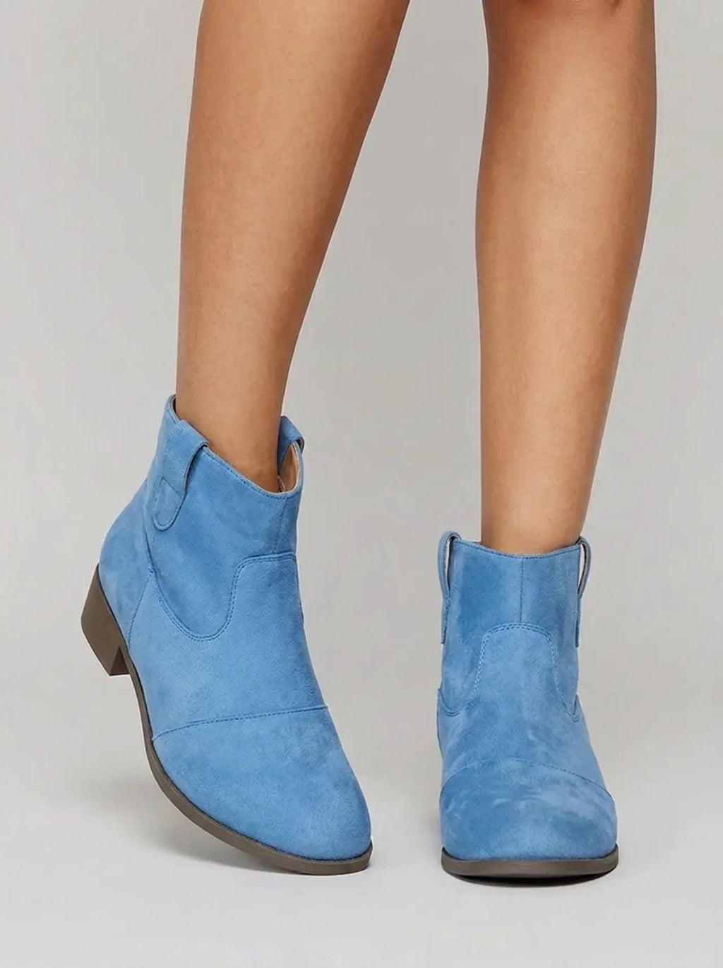 Western Stitched Flat Heel Ankle Boots for Women | Western Stitching