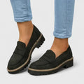 Black Cushioned Orthopedic Loafers for Women