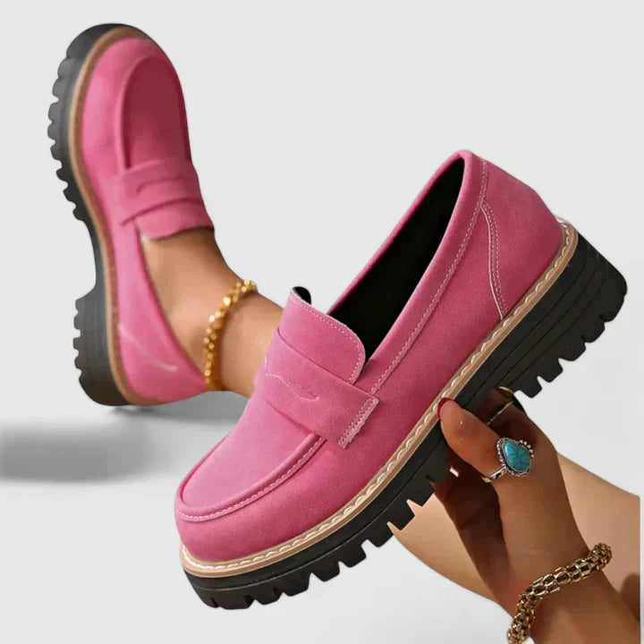 Black Cushioned Orthopedic Loafers for Women