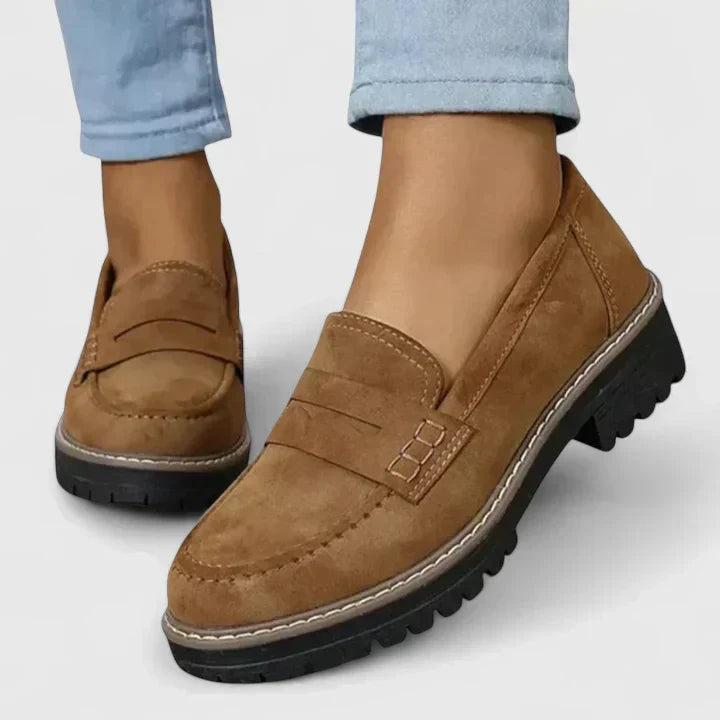Black Cushioned Orthopedic Loafers for Women