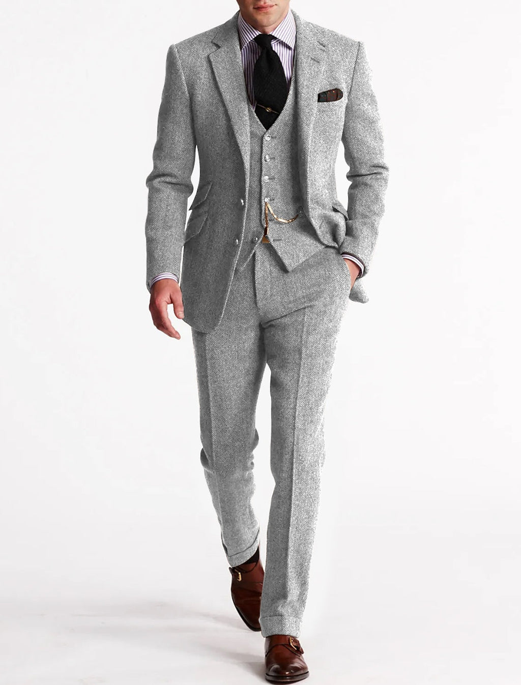 Slim Fit Tailored Blazer and Pants Two Piece Set for Men | Business Wear
